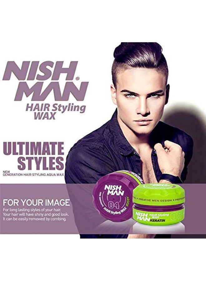 nishman Hair Styling Series (04 Rugby AQUA WAX, 150ml) - Image 5
