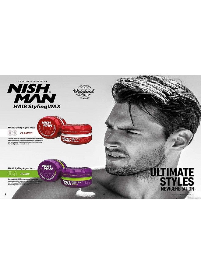 nishman Hair Styling Series (04 Rugby AQUA WAX, 150ml) - Image 4