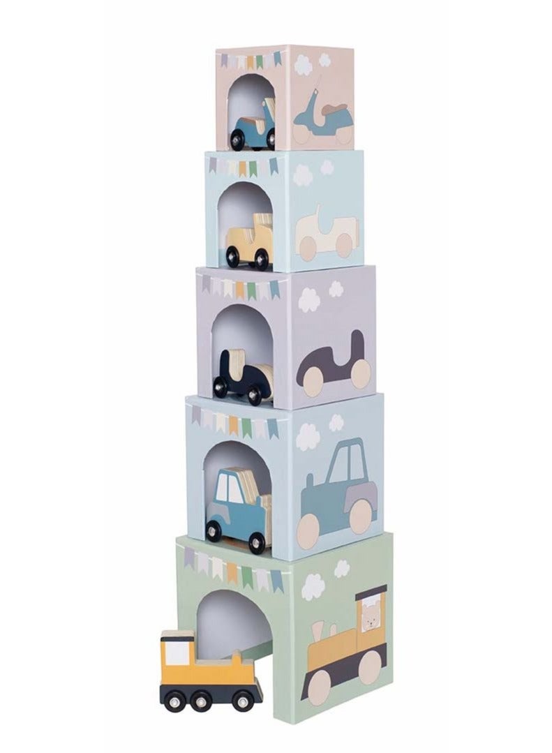 Elli Junior Jabadabado -Stacking Cubes Vehicles 1-5 - Image 1