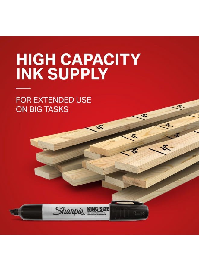 Sharpie King Size Permanent Markers | Large Chisel Tip, Great for Poster Boards, Black, Pack of 12 - Image 5