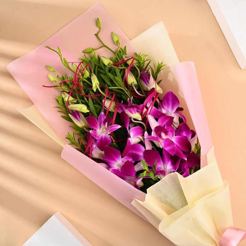 Floweraura FlowerAura Fresh Live Flower Bouquet of 3 Purple Flowers For Birthday Gift Anniversary Gift Wedding Gift Valentines Day Gift Gift For Special Occasion Same Day Delivery  - Image 1