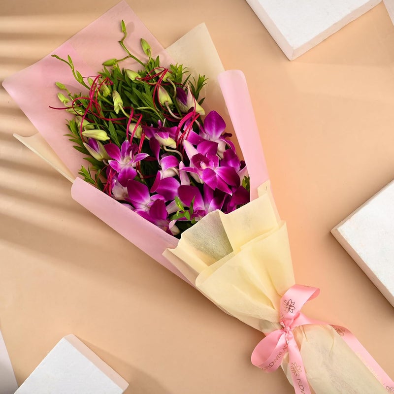 Floweraura FlowerAura Fresh Live Flower Bouquet of 3 Purple Flowers For Birthday Gift Anniversary Gift Wedding Gift Valentines Day Gift Gift For Special Occasion Same Day Delivery  - Image 4