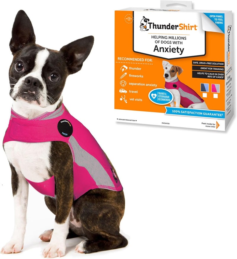 Thundershirt Dog Calming Wrap in Pink for X-Small Dogs - Drug-Free Anxiety Relief - Image 1