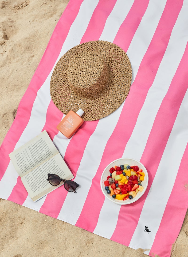 Dock & Bay - Dock & Bay Beach Towel, Super Absorbent, Quick Dry, Sand Free, Compact & Lightweight, 100% Recycled Materials, Includes bag - Large (160x90cm) - PHI PHI PINK - Image 1