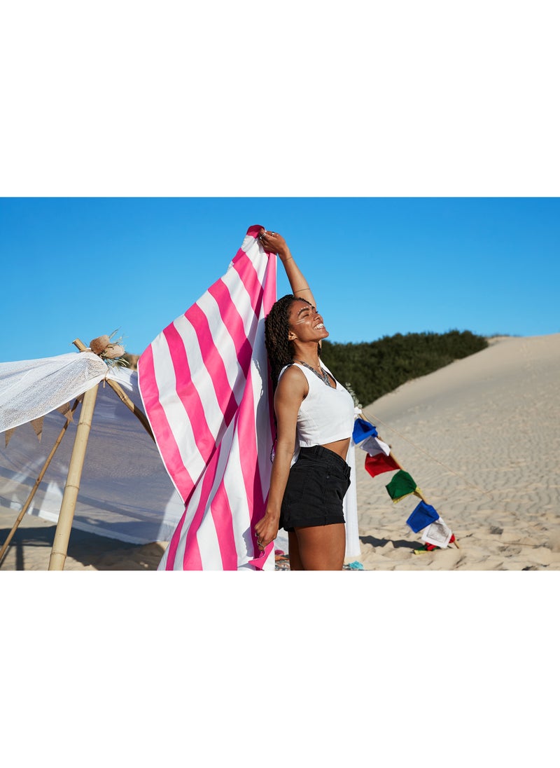 Dock & Bay - Dock & Bay Beach Towel, Super Absorbent, Quick Dry, Sand Free, Compact & Lightweight, 100% Recycled Materials, Includes bag - Large (160x90cm) - PHI PHI PINK - Image 1