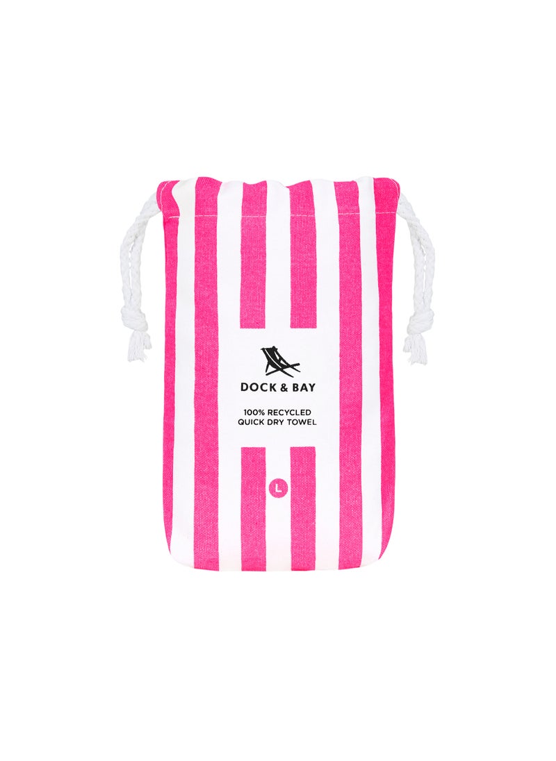 Dock & Bay Dock & Bay Beach Towel, Super Absorbent, Quick Dry, Sand Free, Compact & Lightweight, 100% Recycled Materials, Includes bag - Large (160x90cm) - PHI PHI PINK  - Image 5