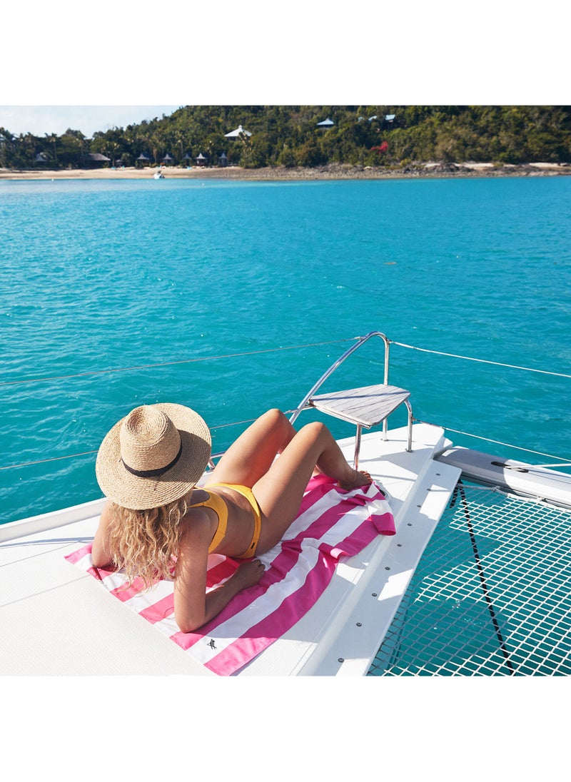 Dock & Bay - Dock & Bay Beach Towel, Super Absorbent, Quick Dry, Sand Free, Compact & Lightweight, 100% Recycled Materials, Includes bag - Large (160x90cm) - PHI PHI PINK - Image 1