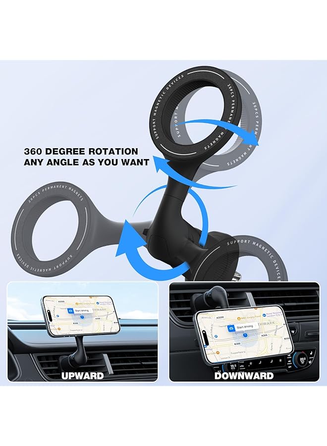 KASTWAVE Magnetic Phone Holder For Car - Super Strong Magnetic Force, 360 Degree Rotation, Stable And Easy Installation - Compatible With Magsafe Iphone And Android Phones - Image 3