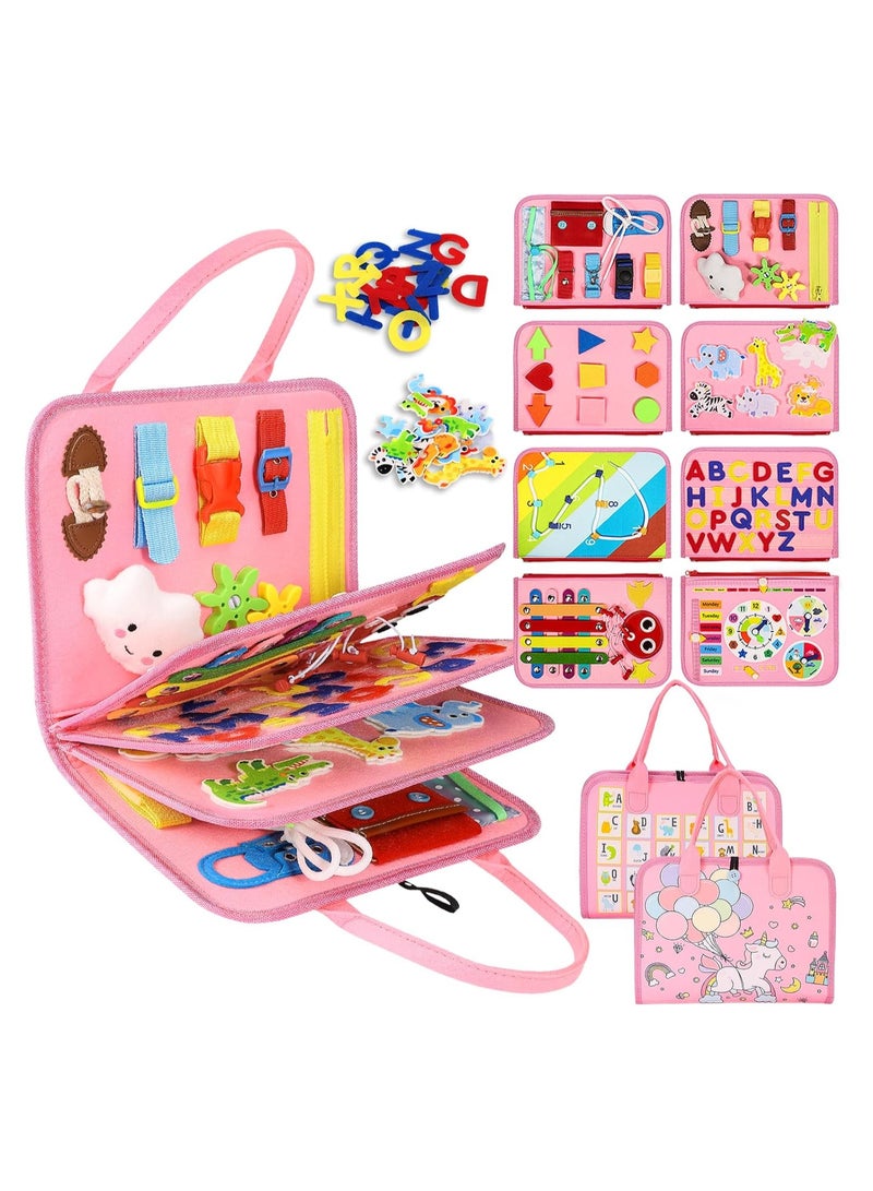 general Busy Board for Toddlers, Old, Travel Toys Gifts for Girls, Sensory Board, Educational Learning Activities Fine Motor Skills Toys for Airplane Car - Image 1