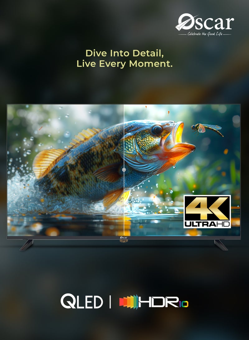 أوسكار تلفزيون أوسكار الذكي QLED مقاس 55 بوصة، شاشة عرض عالية النطاق اللوني DCI-P3 بنسبة 90%، تصميم بدون إطار، يدعم Apple AirPlay وMiracast لعكس الشاشة، متوافق مع Apple Home، تلفزيون ذكي باللغتين الإنجليزية والعربية - OS55QLEDWP - Image 4
