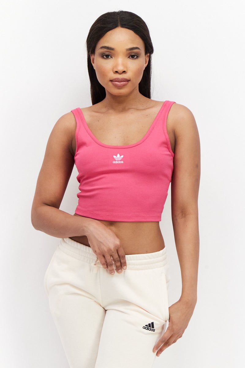 adidas Originals Women Sportswear Fit Sleeveless Training Top, Dark Pink  - Image 1