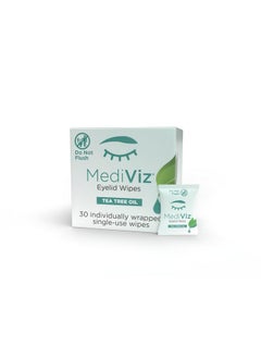 ميديفيز مناديل تنظيف الجفون من MediViz Tea Tree - 30 منديلًا للاستخدام مرة واحدة - مناديل تنظيف الرموش والجفون لتهدئة تهيج العين الجافة وإزالة داء الدويدية والمزيد  - Image 5