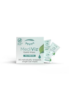 ميديفيز مناديل تنظيف الجفون من MediViz Tea Tree - 30 منديلًا للاستخدام مرة واحدة - مناديل تنظيف الرموش والجفون لتهدئة تهيج العين الجافة وإزالة داء الدويدية والمزيد  - Image 3