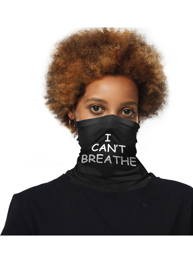 NIBEMINENT I Can't Breathe Letter Print Masks Scarf  - Image 5