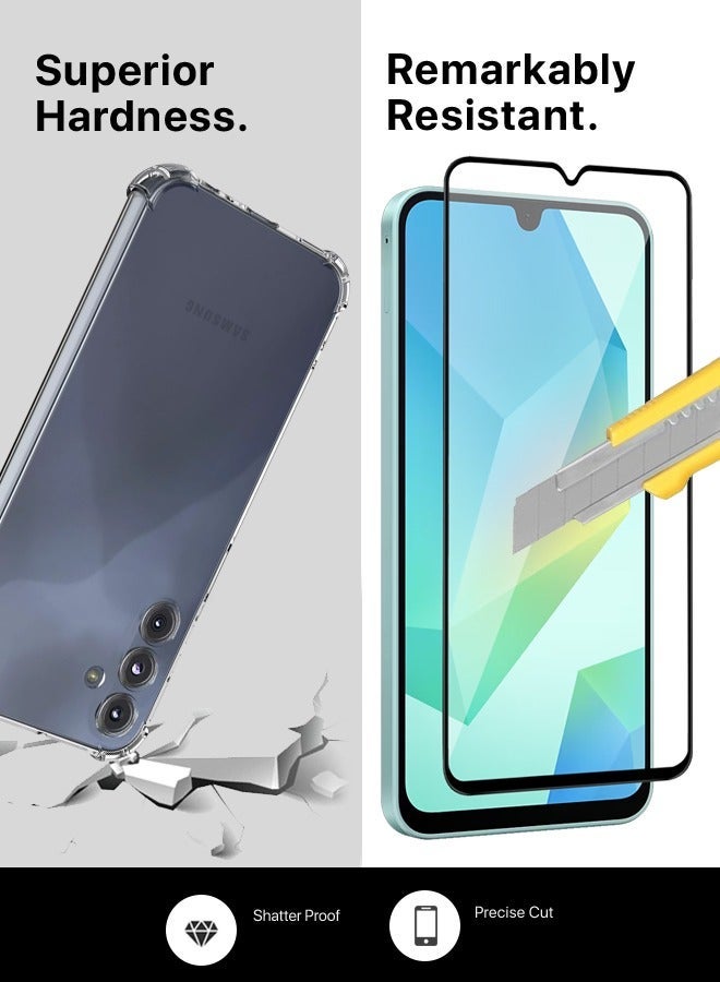 huanmate 2 in 1 Samsung Galaxy A16 5G Protection Pack - Ultra Clear Shockproof Case & Edge-to-Edge Screen Protector, 360 Degree Protection, Back Cover & Screen Protector for Samsung Galaxy A16 5G - Image 4