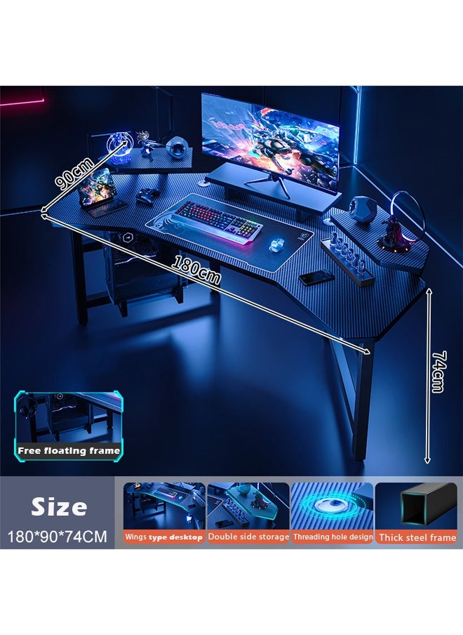 ZCM-HAPPY Aircraft Gaming Desk with Double-Sided Storage, Carbon Fiber Frame, Desktop Computer and Workbench Table 180 cm  - Image 2