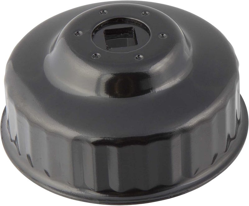 Steelman 76mm x 30 Flute Low Profile Oil Filter Cap Wrench Socket for Confined Screw-In Filters, 3/8-inch Drive, Durable Chrome Vanadium Steel - Image 1