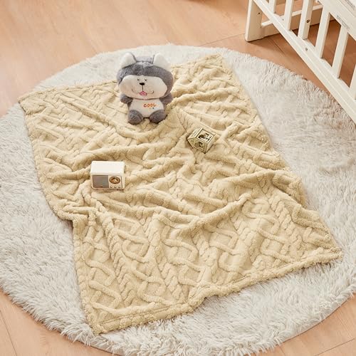 Yurhap Sherpa Fleece Baby Blanket, Ultra Soft Fluffy Premium Baby Blankets for Boys Girls, Cozy Infant Toddler Newborn Receiving Blankets for Crib Stroller 30”×40” (Khaki) - Image 4