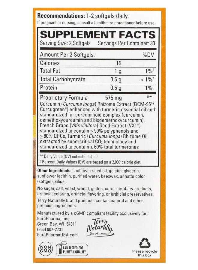 Terry Naturally CuraMed + Clinical OPC 60 Softgels - Image 2