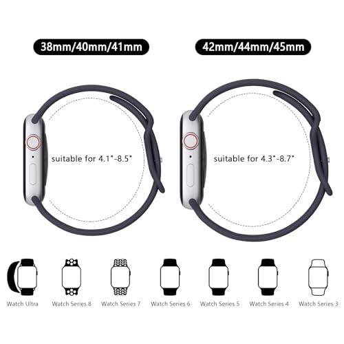 Tobfit Watch Strap Compatible with Apple Watch Series 8 7 6 5 4 3 2 1 SE 38 mm 42mm 40mm 44mm(Watch Not Included), Smartwatch band for Men Women, Strap for iWatch 8 7 6 5 4 3 2 1 (38mm, Midnight) - Image 3