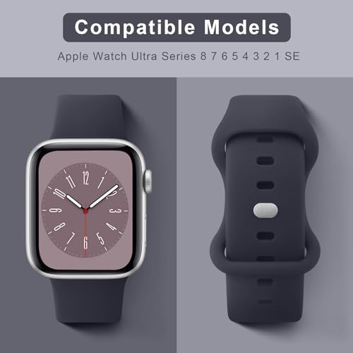 Tobfit Watch Strap Compatible with Apple Watch Series 8 7 6 5 4 3 2 1 SE 38 mm 42mm 40mm 44mm(Watch Not Included), Smartwatch band for Men Women, Strap for iWatch 8 7 6 5 4 3 2 1 (38mm, Midnight) - Image 2