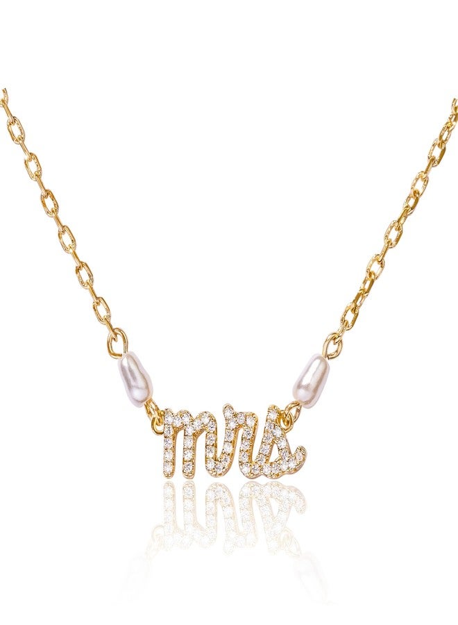 Benevolence LA Mrs Bracelet with Pave Stones, Gold Dipped Chain Bracelet for Women, Bachelorette Gifts for Bride, Bridal Shower Gift, Bride To Be Accessories, Designed in California - Image 1
