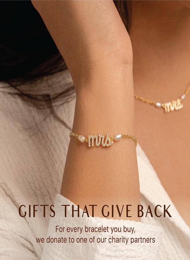 Benevolence LA Mrs Bracelet with Pave Stones, Gold Dipped Chain Bracelet for Women, Bachelorette Gifts for Bride, Bridal Shower Gift, Bride To Be Accessories, Designed in California - Image 3
