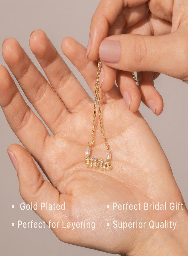 Benevolence LA Mrs Bracelet with Pave Stones, Gold Dipped Chain Bracelet for Women, Bachelorette Gifts for Bride, Bridal Shower Gift, Bride To Be Accessories, Designed in California - Image 4
