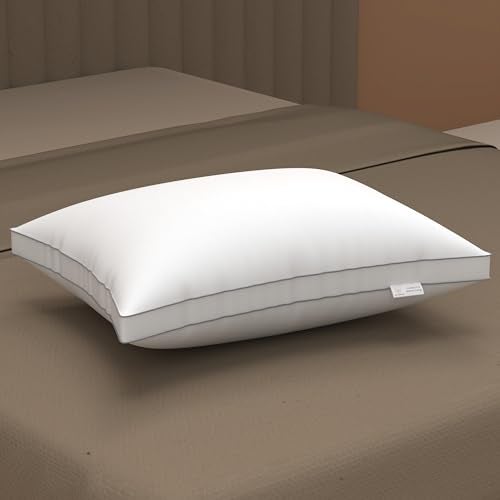 MY ARMOR Gusseted Hotel Pillow for Sleeping, Down Alternative Hypoallergenic Bed Pillow Suitable for Side and Back Sleepers, Soft and Supportive, White, Pack of 1 - Image 1