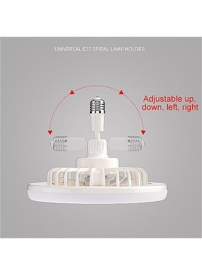 Enclosed Ceiling Fan with Light - Lighting Fan - Enclosed Ceiling Fan | Upgraded E27 Cooling Fan with Light,LED Low Profile Ceiling Fan E27 LED Fan Lamp for Garage,Tool Room and Store-Room - Image 5