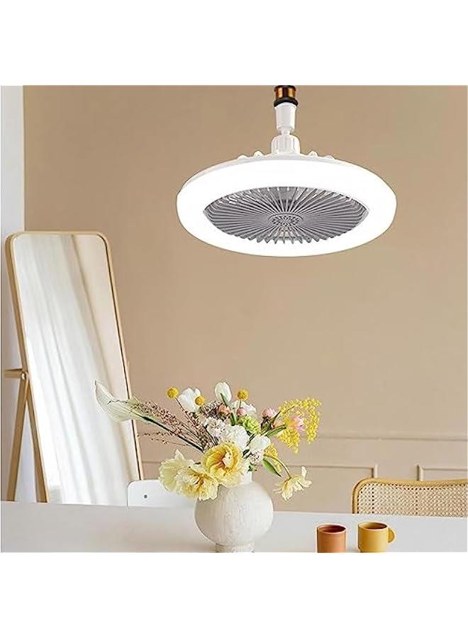 Enclosed Ceiling Fan with Light - Lighting Fan - Enclosed Ceiling Fan | Upgraded E27 Cooling Fan with Light,LED Low Profile Ceiling Fan E27 LED Fan Lamp for Garage,Tool Room and Store-Room - Image 2