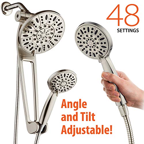 AquaDance High-Pressure 48-Mode 3-Way Shower Spa Combo with Adjustable 18-Inch Extension Arm, Brushed Nickel - Image 4