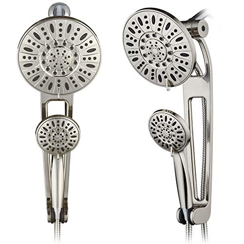 AquaDance High-Pressure 48-Mode 3-Way Shower Spa Combo with Adjustable 18-Inch Extension Arm, Brushed Nickel - Image 1