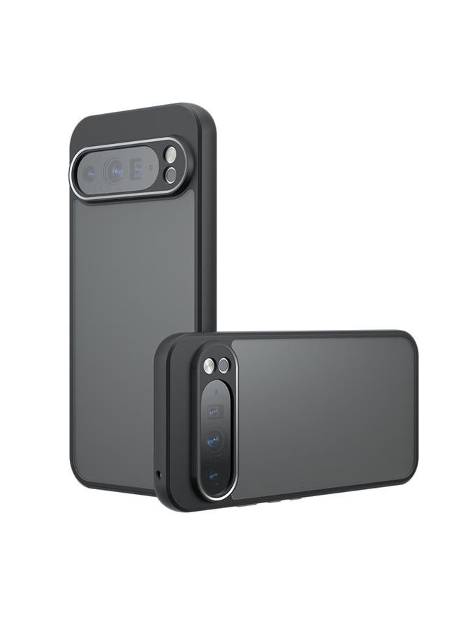 جراب هاتف Armor Precise Hole PC Hybrid TPU لهاتف Google Pixel 9 Pro XL (أسود غير لامع)