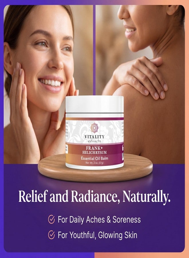 Vitality Extracts Frank+ Helichrysum Balm - 2oz, Frankincense Boswellia Serrata, Helichrysum Gymnocephalum, All-Natural Relief, Skin Soothing, Beeswax - Image 3