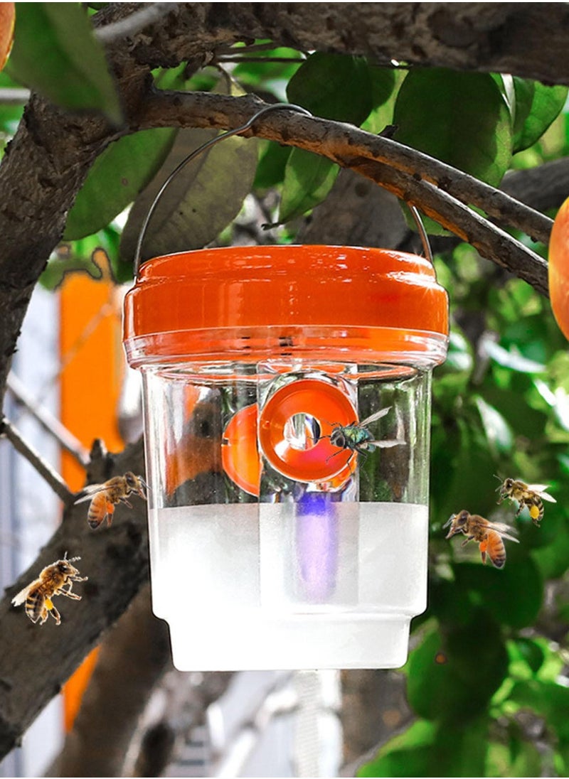Kimaya - Wasp Carpenter Bee Trap for Outdoors Solar Powered with LED Light, Hanging Design Bee Trap Reusable Yellow Jacket, Hornet, Insect Traps for Patio, Yard,Garden Bee Catchers for Outside Blue (1PC) - Image 1