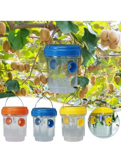Wasp Carpenter Bee Trap for Outdoors Solar Powered with LED Light, Hanging Design Bee Trap Reusable Yellow Jacket, Hornet, Insect Traps for Patio, Yard,Garden Bee Catchers for Outside Blue (1PC)