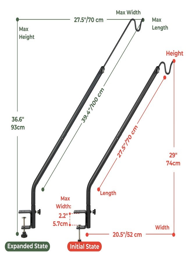 Kingsyard Heavy Duty Deck Railing Hooks Wall Mounted Bracket Deck Hook for Bird Feeders Balcony Planters Suet Baskets Lanterns Wind Chimes Hangers Outdoor - Image 5