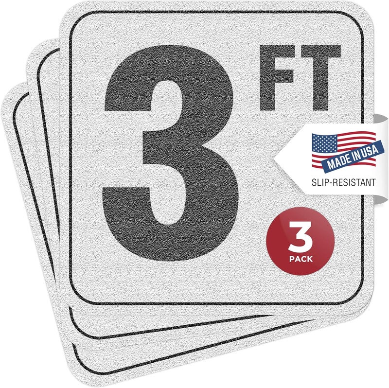 Aquatic Custom Tile , 3FT Pool Depth Markers, 6x6 Inches Vinyl Pool Stickers, Swimming Pool Number Markers, Pool Safety Signage, Adhesive Pool Depth Markers STICKERS for Decks, MADE IN USA - (3 Pack) - Image 1
