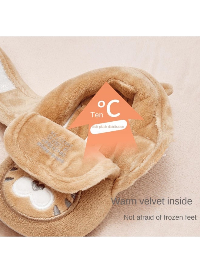 أحذية ما قبل المشي ذات النعل الطري للأطفال الرضع، أحذية شتوية للأولاء، أحذية قطنية مبطنة بالفرو، أحذية رضع برأس نمر - Image 5