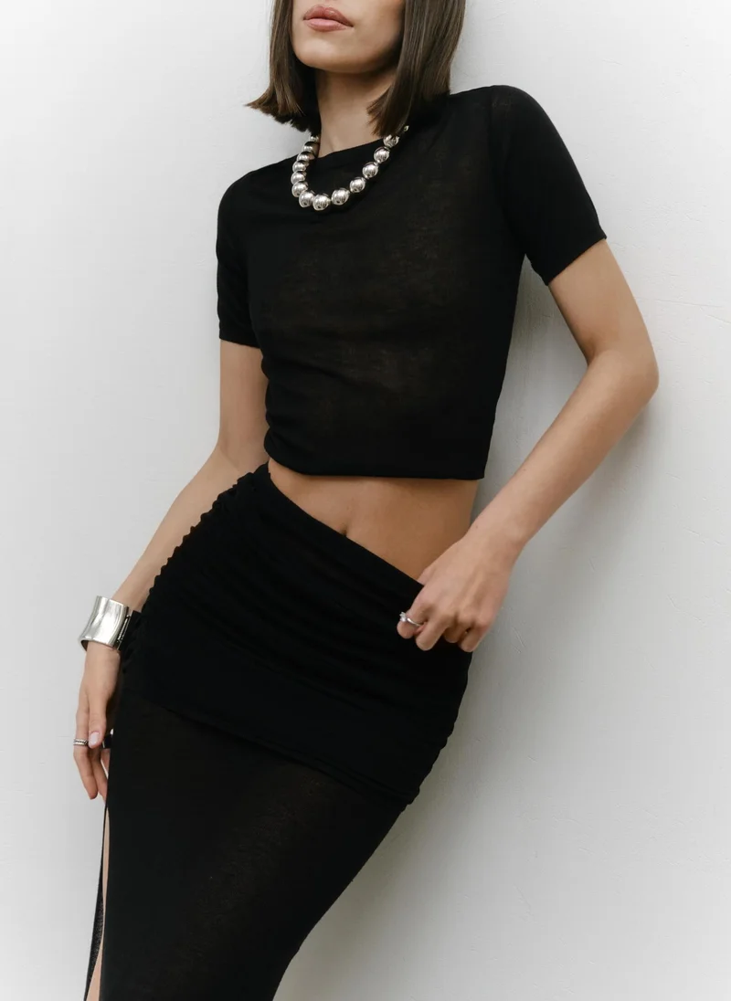 Lichi  Jersey midi skirt with draped hips for Women | Best Price UAE