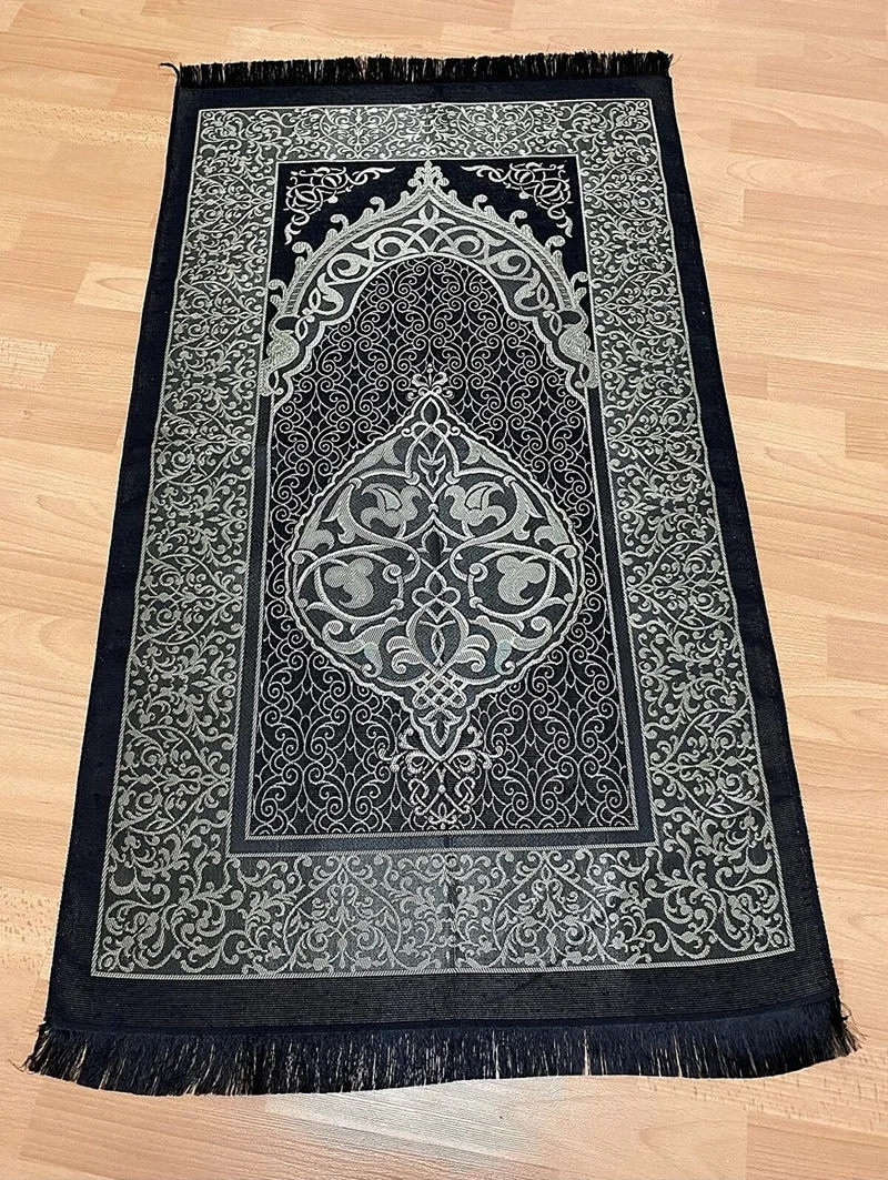 ديلكس Gift Dowry Bundle Taffeta Fringed Kaaba Box Prayer Rug Set