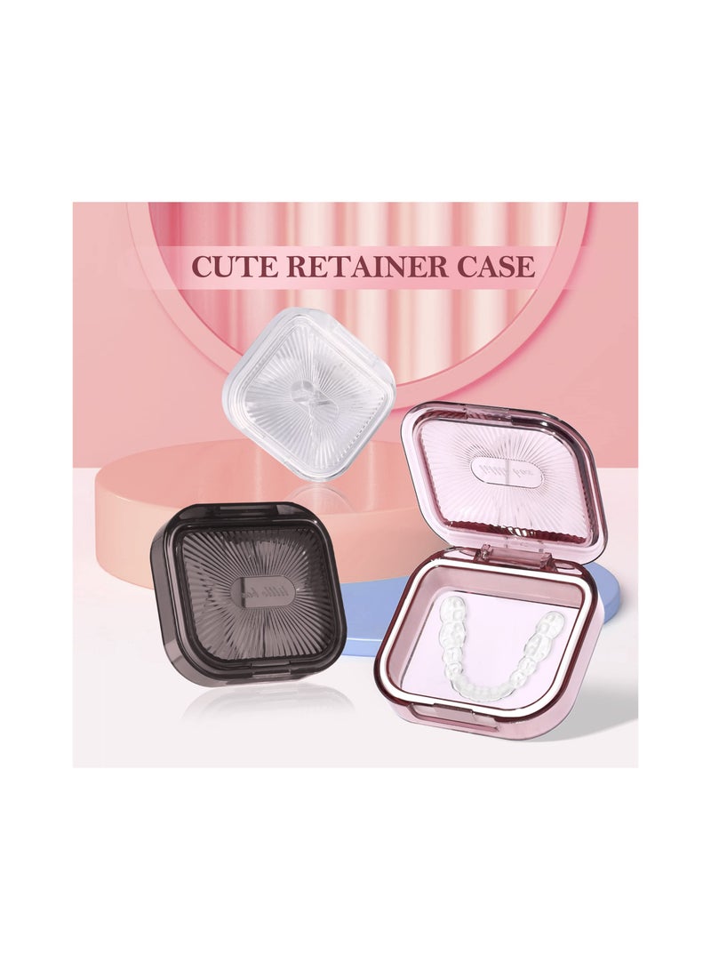 Set of 3 Slim Portable Retainer Cases - Creative Dustproof Mouth Guard Containers for Dental Braces, Oral Aligners, and Dentures - 3 x 2.8 inches, Ideal for Men and Women.  - Image 3