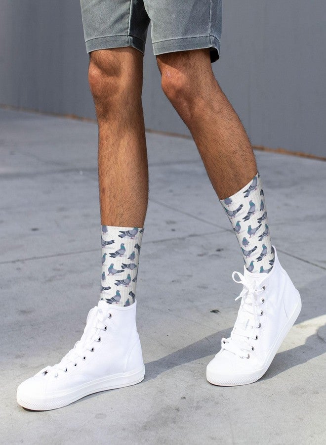 MOLIAN Bluish Pigeons Athletic Crew Socks For Women Men Novelty Sports Socks - Image 5