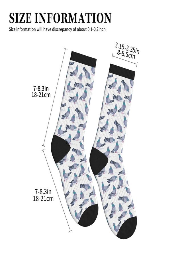 MOLIAN Bluish Pigeons Athletic Crew Socks For Women Men Novelty Sports Socks - Image 3