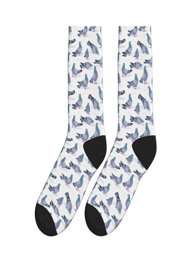 MOLIAN Bluish Pigeons Athletic Crew Socks For Women Men Novelty Sports Socks - Image 2