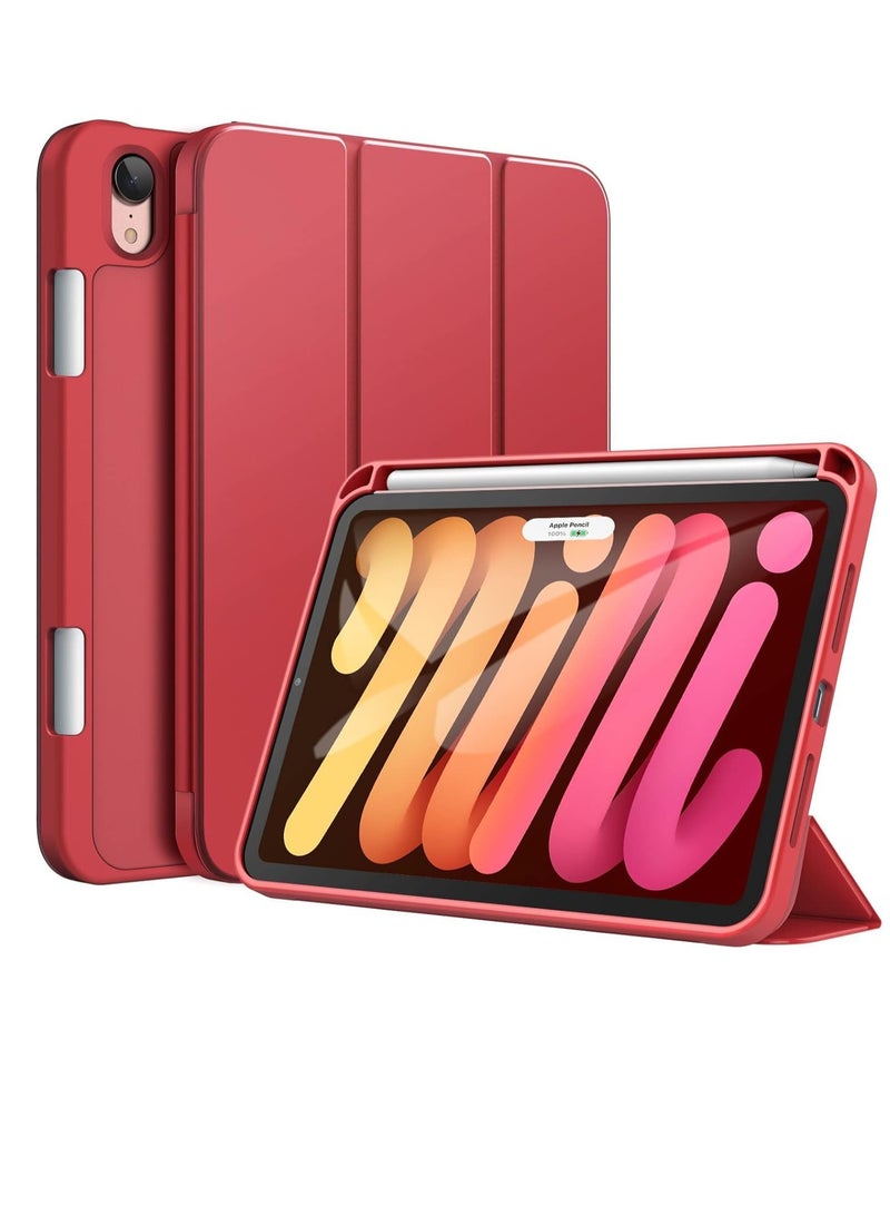 ELTRAZONE NEW Smart Case with Pencil Holder for iPad Mini 6 - Trifold Stand, Soft TPU Back, Auto Wake/Sleep, Dust Proof, Anti-Fingerprint, Heavy Duty Protection, Slim & Durable Case for iPad Mini 6 - Image 1