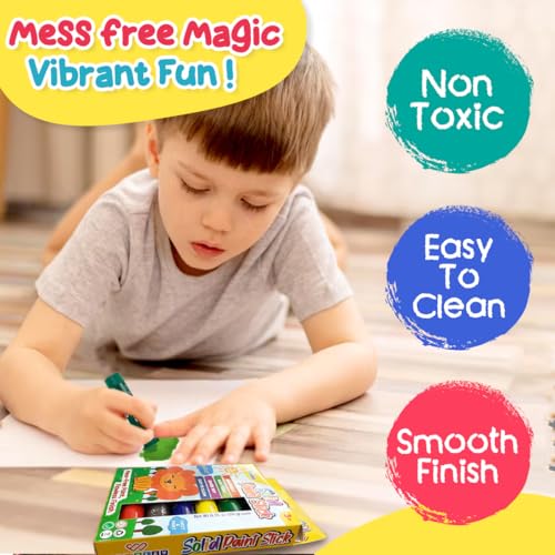 Wembley Neon Paint Stick| 6 Neon Color Art Set for Creative Kids| Colorful Non-Toxic Color Set for Kids for Painting| Mess-Free Colors Set, Assorted - Image 3