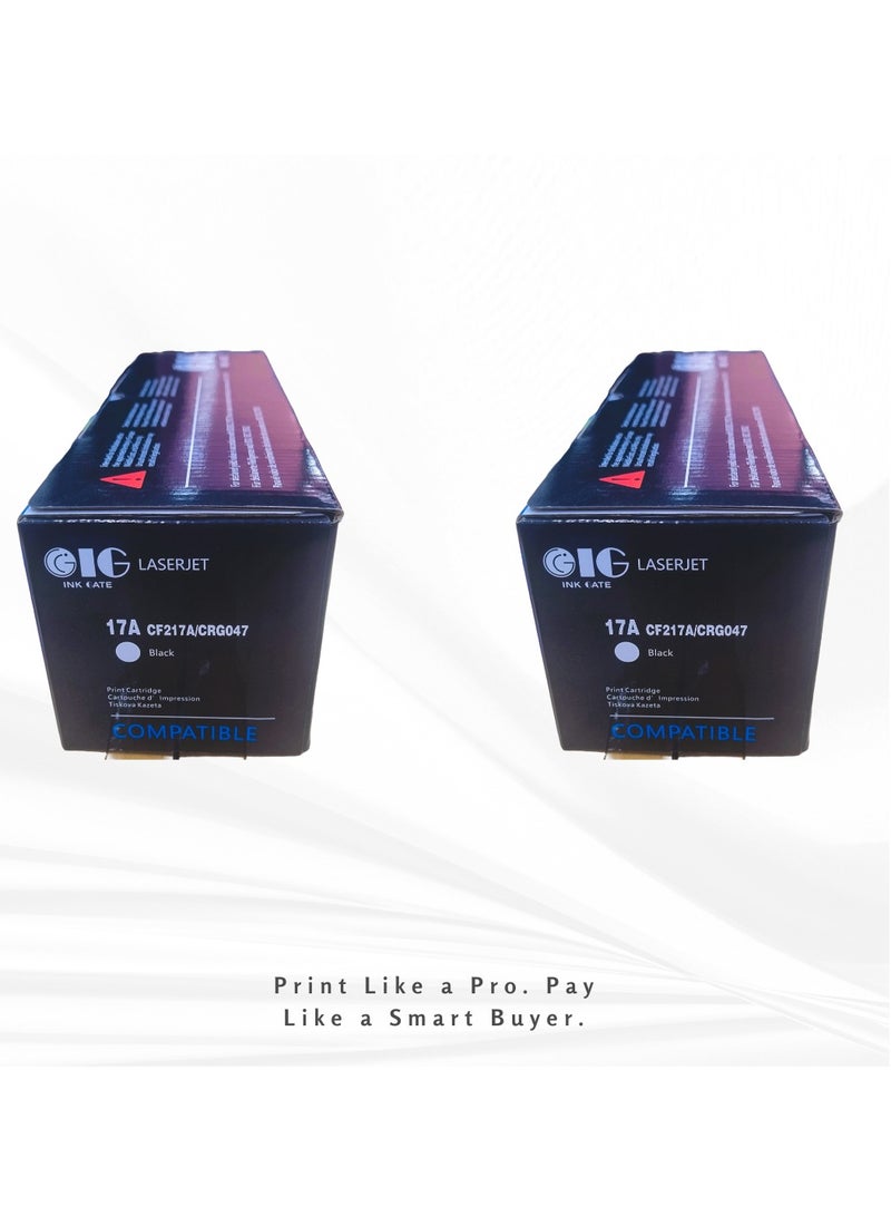 IG Compatible Toner Combo – 2x CF217A / CRG047D Black Toners – For HP & Canon Printers – 1600 Pages Each - Image 3