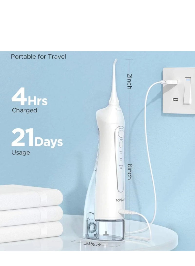 Fairywill Portable Oral Irrigator USB Rechargeable Dental Water Flosser Jet Irrigator Dental Teeth Cleaner 3 Modes 300ML - Image 5